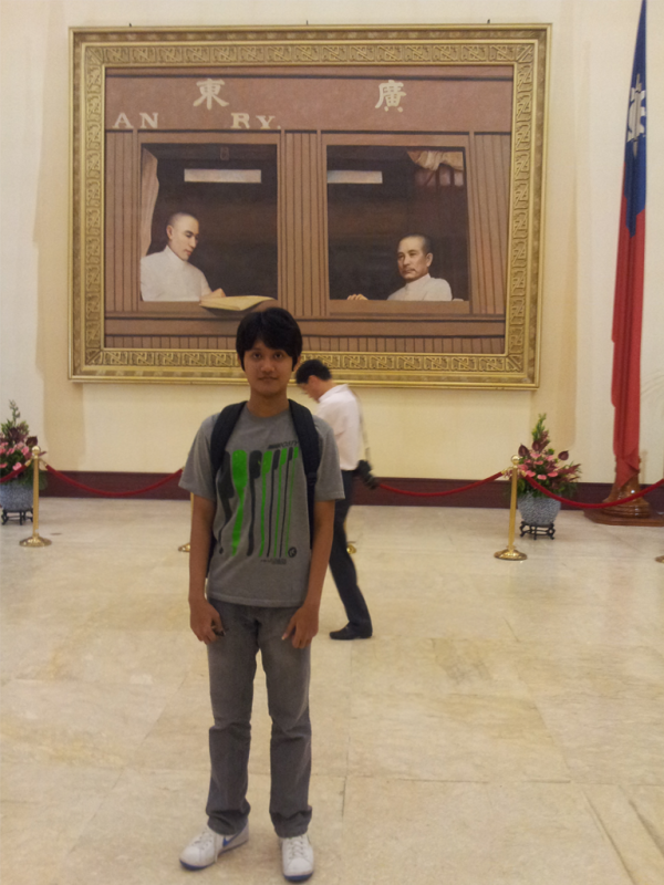 Me in front of Chiang Kai-shek's portrait