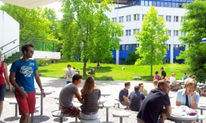 View in summer, where some student eat, talks, and sunbathing :D